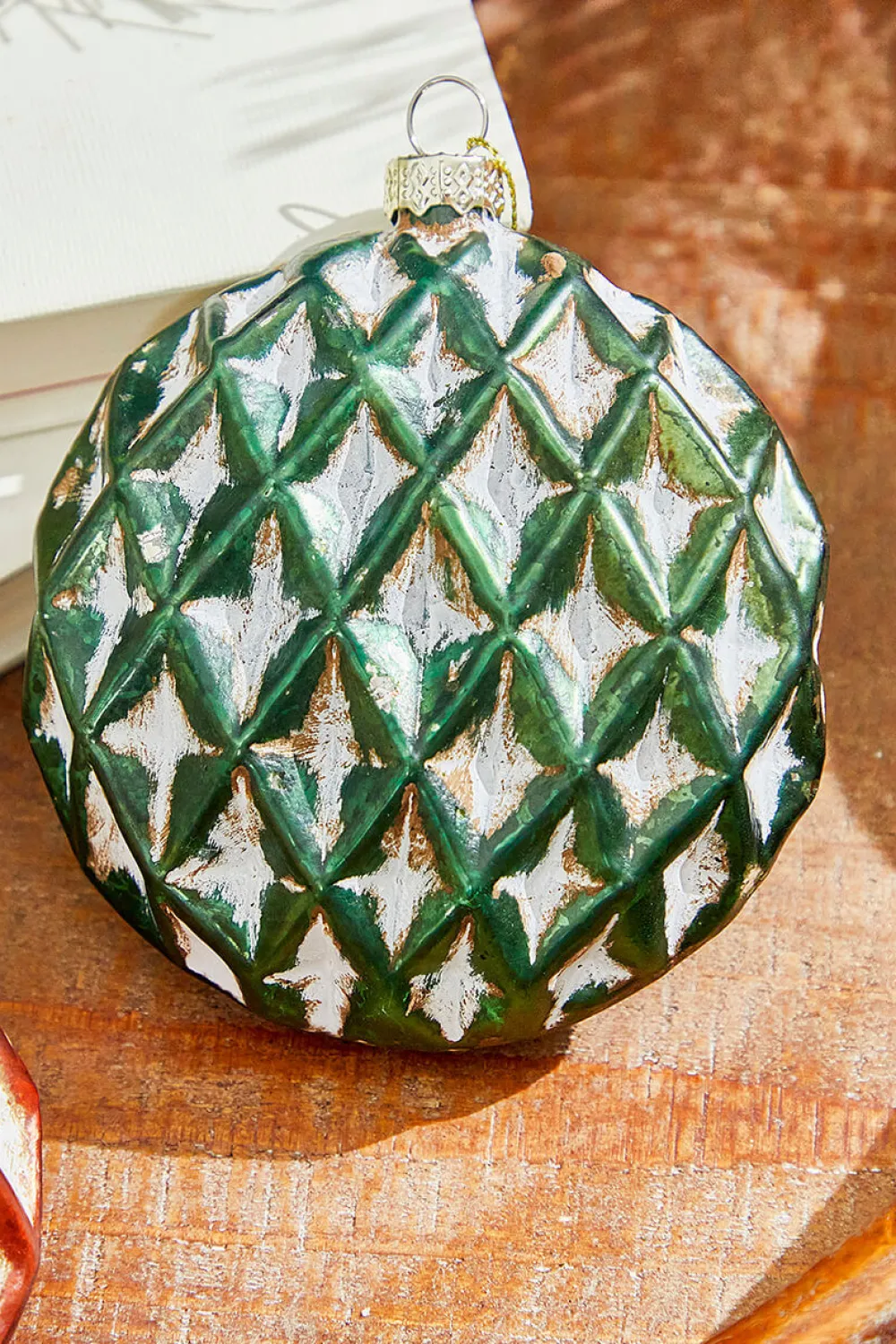 Decorator's Warehouse 4" Disc Glass Ornament > Christmas Ornaments|Winter Woodland