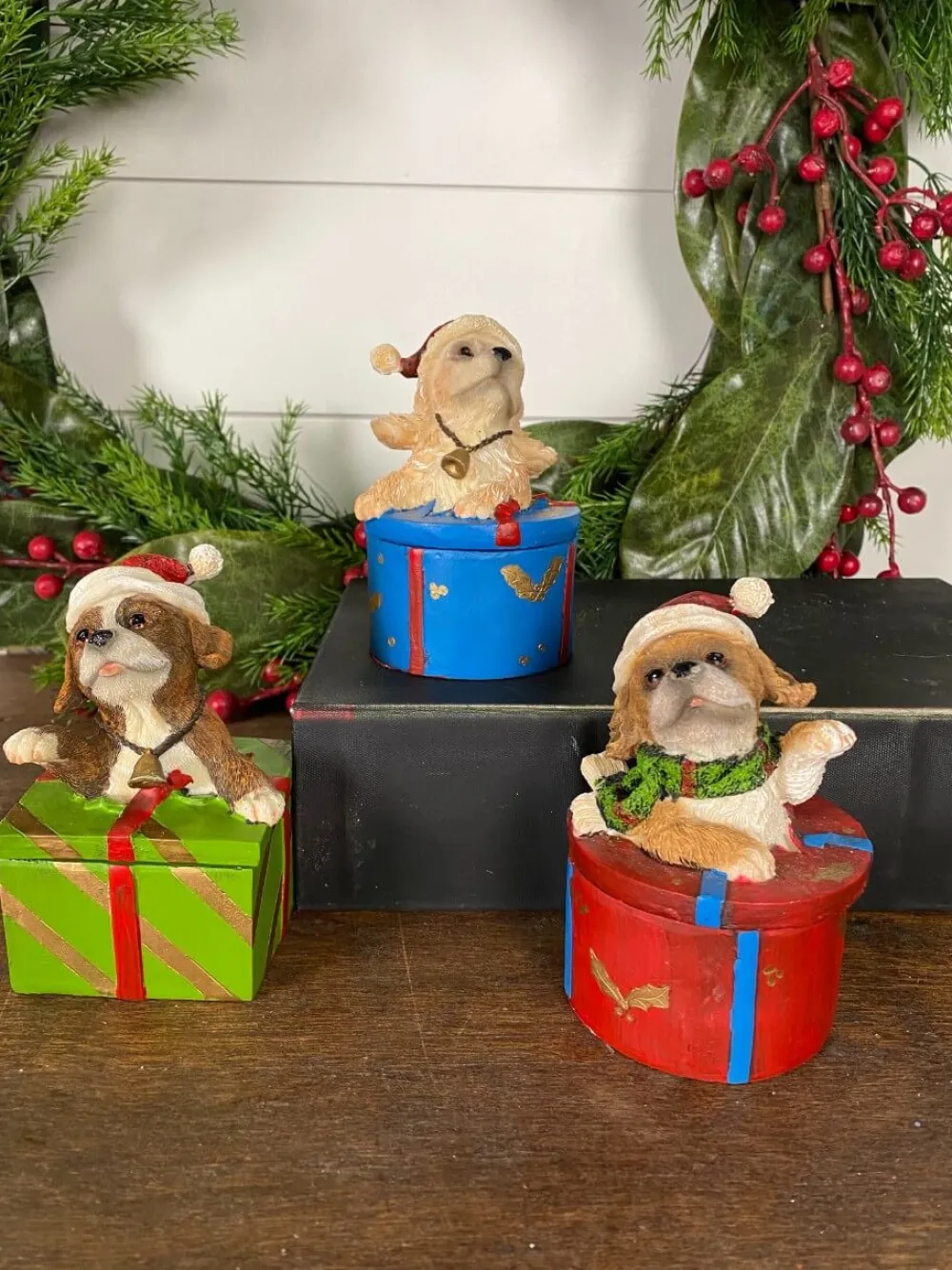 Decorator's Warehouse Dog Gift Box Holiday Accent > Sale|Christmas Accents