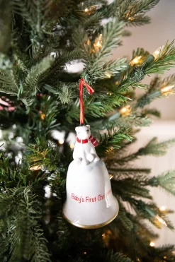 Decorator's Warehouse Dolomite Baby’s First Christmas Bell Ornament > Christmas Sale|Christmas Decor