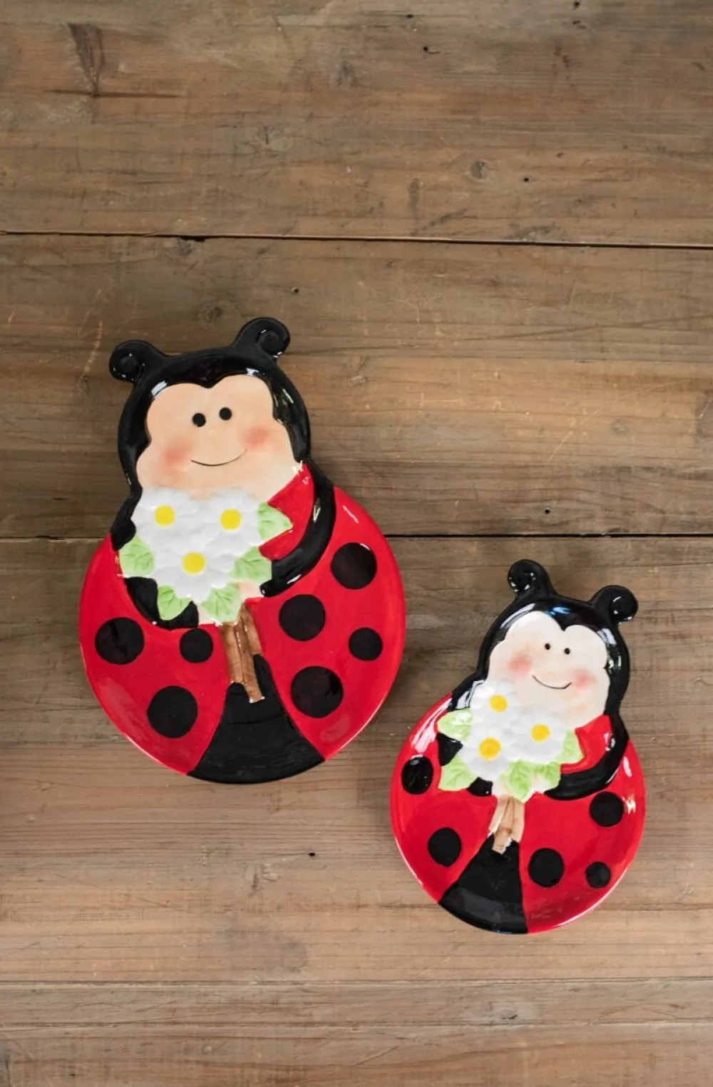Decorator's Warehouse Dolomite Ladybug Serving Plate - Set of 2 > Christmas Sale|Christmas Decor