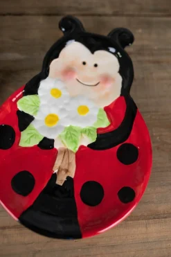 Decorator's Warehouse Dolomite Ladybug Serving Plate - Set of 2 > Christmas Sale|Christmas Decor