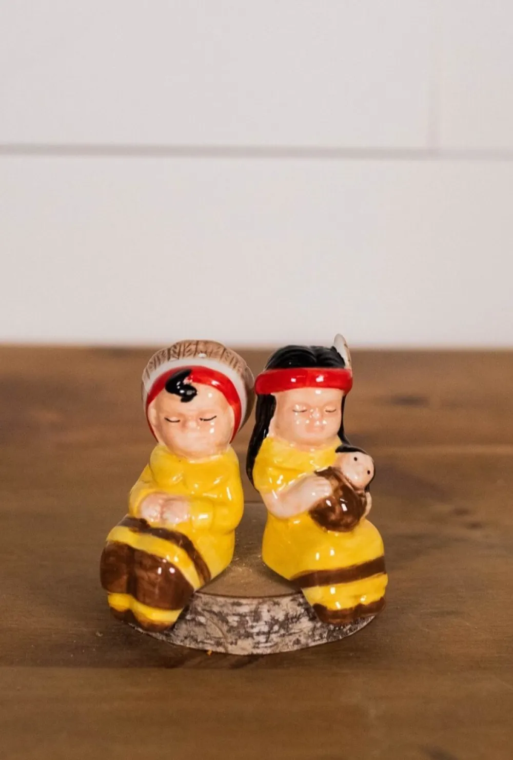 Decorator's Warehouse 3" Dolomite Native American Couple Salt & Pepper Shakers > Fall Decor|Fall Decor