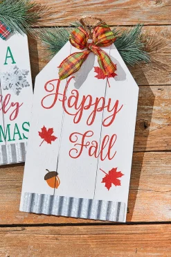 Decorator's Warehouse 13.7” Double-Sided Christmas/Fall Wall Decor > Fall Decor|Fall Decor