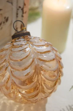 Decorator's Warehouse 4" Draped Golden Glass Ornament > Christmas Decor|Jewel Tones