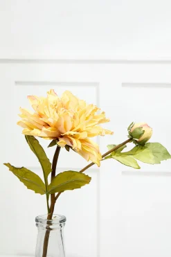 Decorator's Warehouse 21" Dried Dahlia with Bud Stem > Christmas Decor|Spring Florals