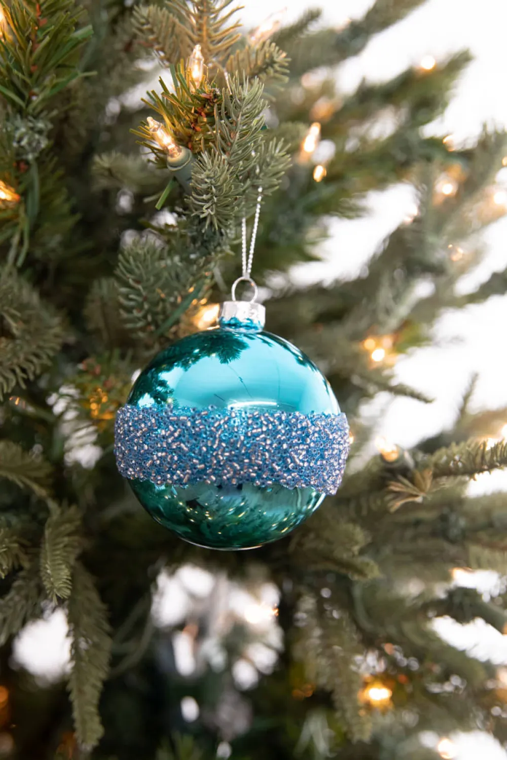 Decorator's Warehouse 3” Drop/Ball Blue Glass Ornament > Christmas Decor|Christmas Ornaments
