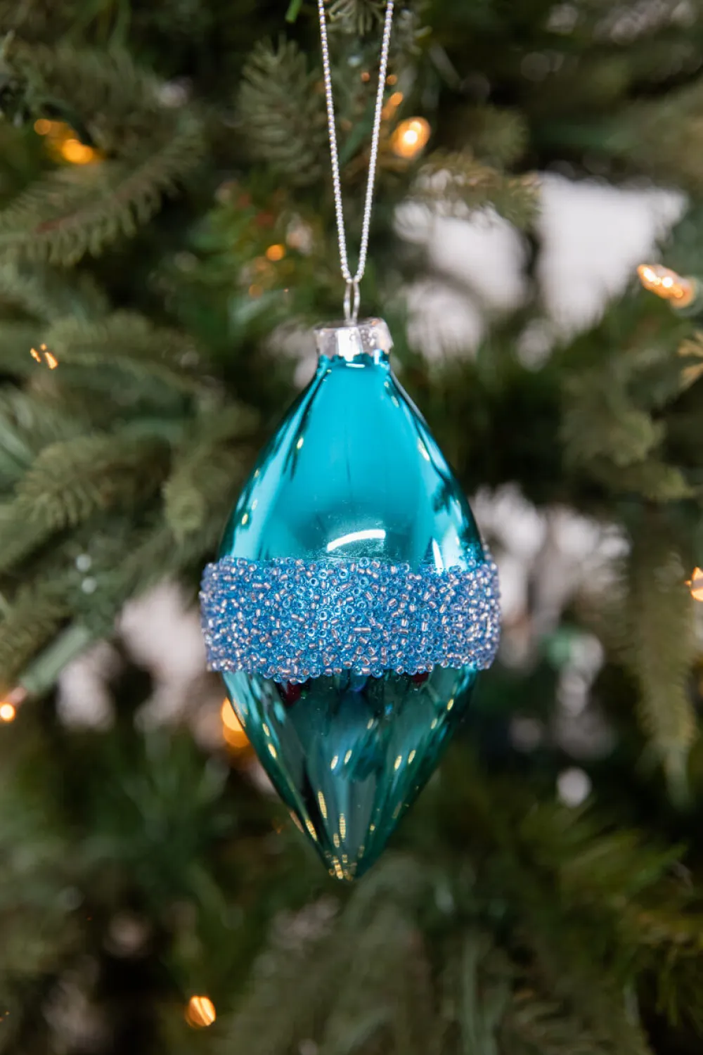 Decorator's Warehouse 3” Drop/Ball Blue Glass Ornament > Christmas Decor|Christmas Ornaments