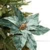 Decorator's Warehouse 22" Dusty Green Velvet Poinsettia Stem > Christmas Decor|Christmas Flowers