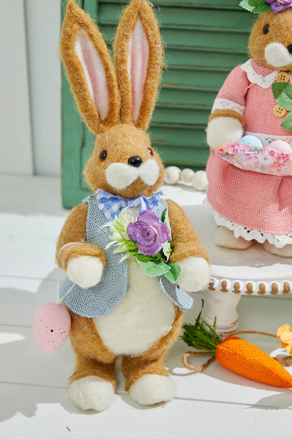 Decorator's Warehouse 14.25" Easter Bunnies With Eggs > Easter Decor|Easter Decor