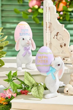 Decorator's Warehouse 6" Easter Bunny with Egg > Easter Table Decor|Easter Decor