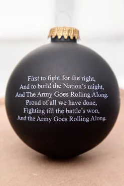 Decorator's Warehouse 3.25" Ebony U.S . Army Logo & Song Glass Ball Ornament > Christmas Decor|Christmas Ornaments