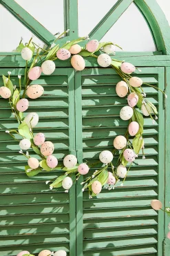 Decorator's Warehouse 14" Egg & Leaf Wreath - Large > Easter Decor|Easter Decor