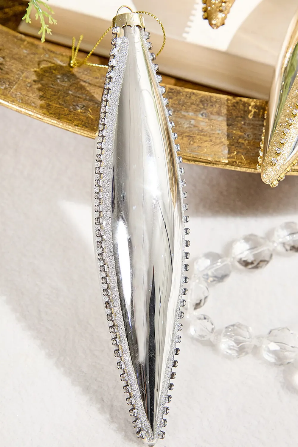 Decorator's Warehouse Elegant Glass Drop Ornament - 3 Assorted > Christmas Decor|Natural Elegance