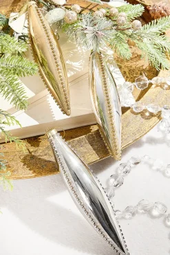 Decorator's Warehouse Elegant Glass Drop Ornament - 3 Assorted > Christmas Decor|Natural Elegance