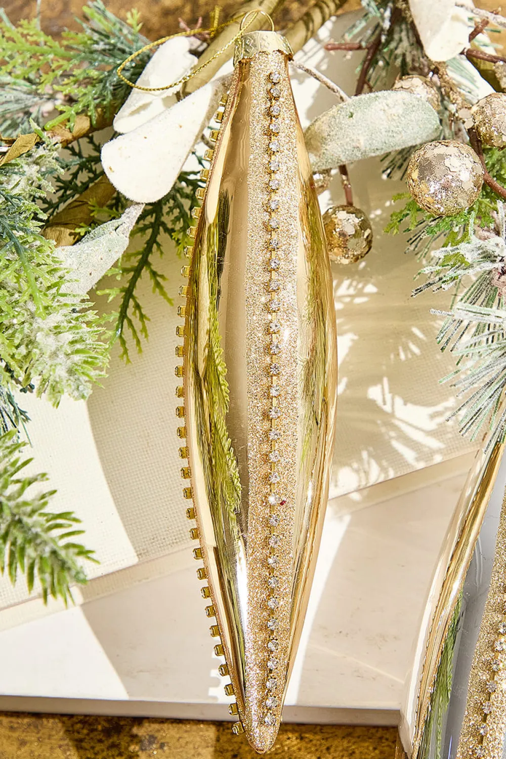 Decorator's Warehouse Elegant Glass Drop Ornament - 3 Assorted > Christmas Decor|Natural Elegance