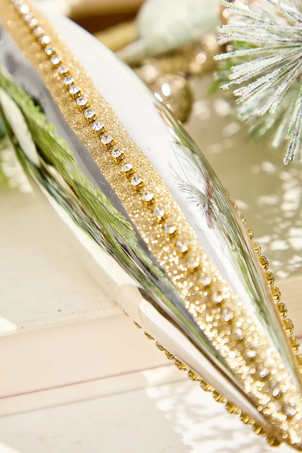 Decorator's Warehouse Elegant Glass Drop Ornament - 3 Assorted > Christmas Decor|Natural Elegance