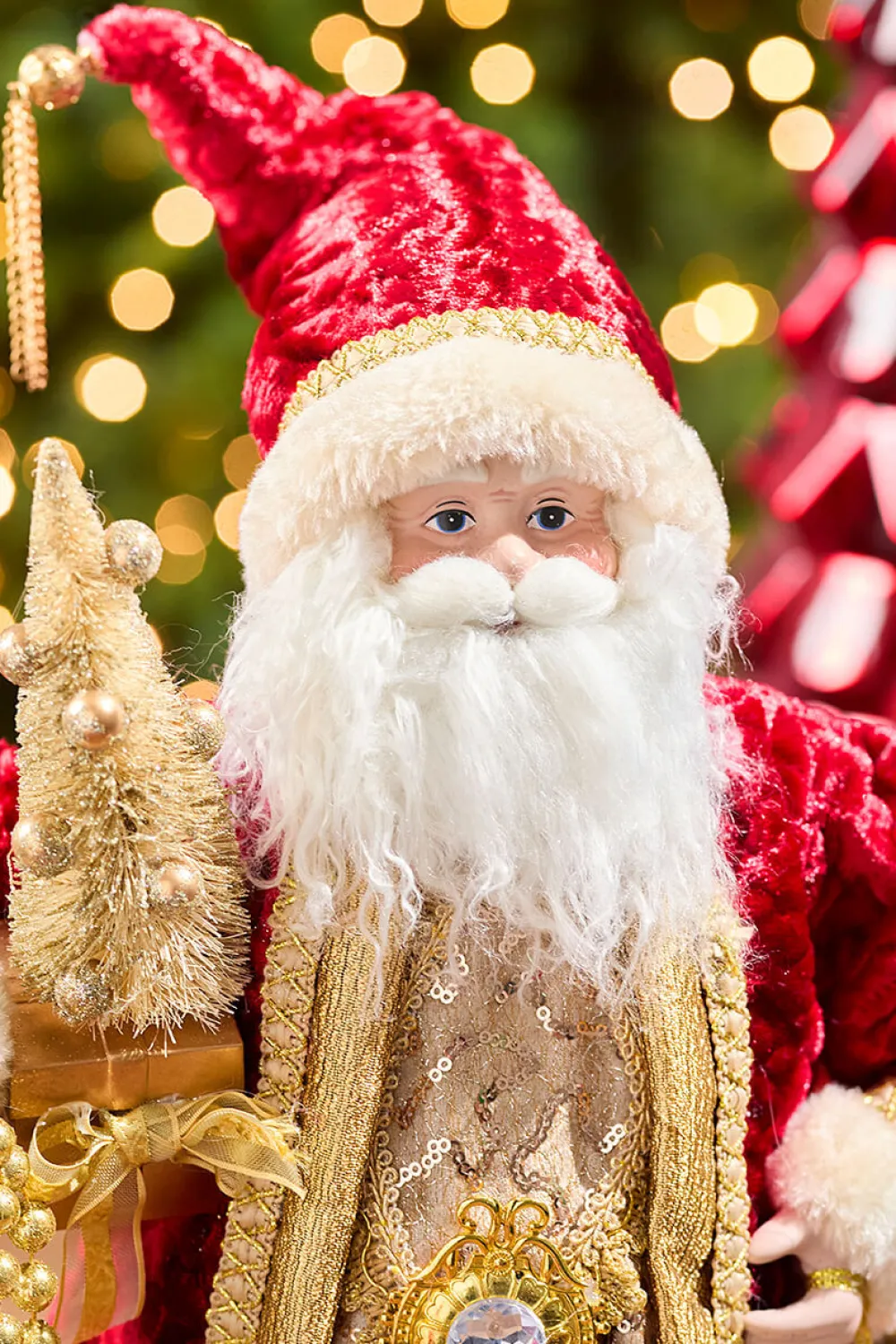 Decorator's Warehouse 21" Elegant Vintage Santa With Plaque > Santas & Angels|Classic Christmas