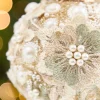 Decorator's Warehouse 4" Embellished Pearl Glitter Ornament > Christmas Decor|Natural Elegance