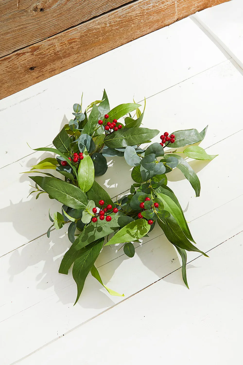 Decorator's Warehouse 6.5" Eucalyptus & Berry Ring > Cardinal|Christmas Accents
