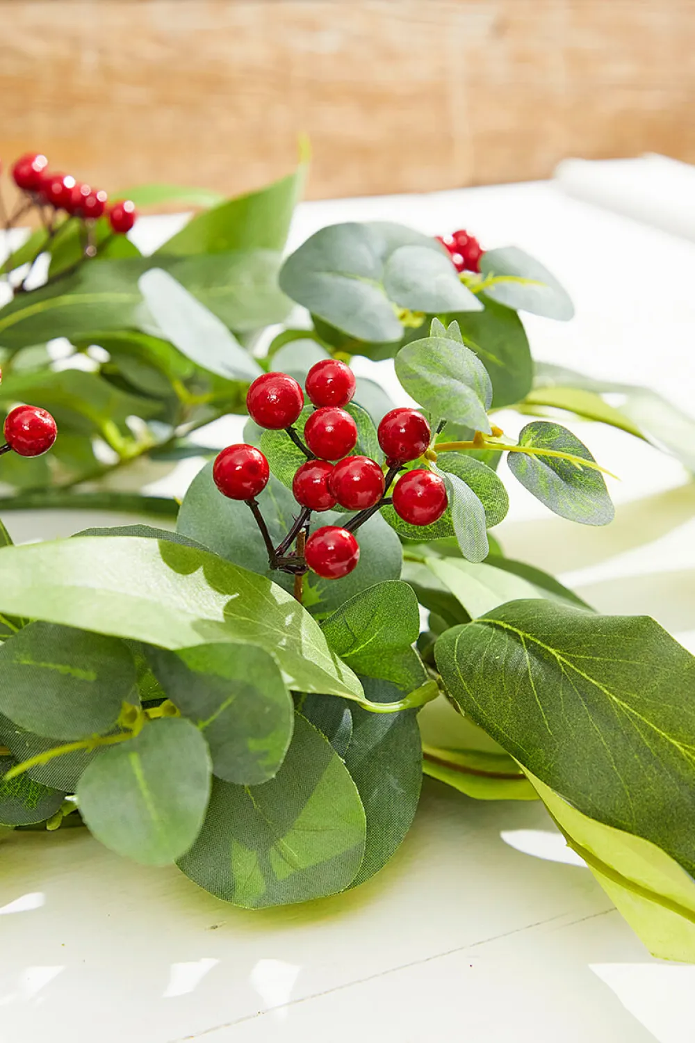 Decorator's Warehouse 6.5" Eucalyptus & Berry Ring > Cardinal|Christmas Accents