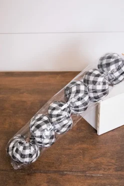 Decorator's Warehouse 3” Fabric Black Plaid Pumpkin - Set of 6 > Fall Decor|Halloween