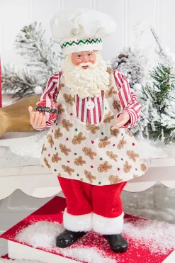 Decorator's Warehouse 11" Fabric Holiday Santa > Christmas Decor|Santas & Angels