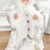 Decorator's Warehouse 21" Fabric Jewel Winter Santa With Base > White Christmas|Santas & Angels