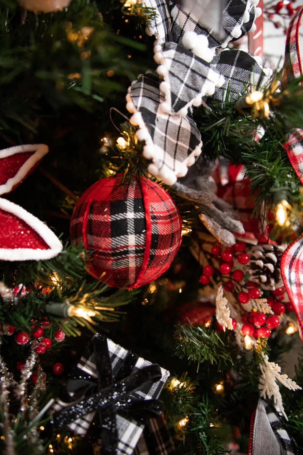 Decorator's Warehouse 4” Fabric Plaid Ball Ornament > Christmas Sale|Christmas Decor