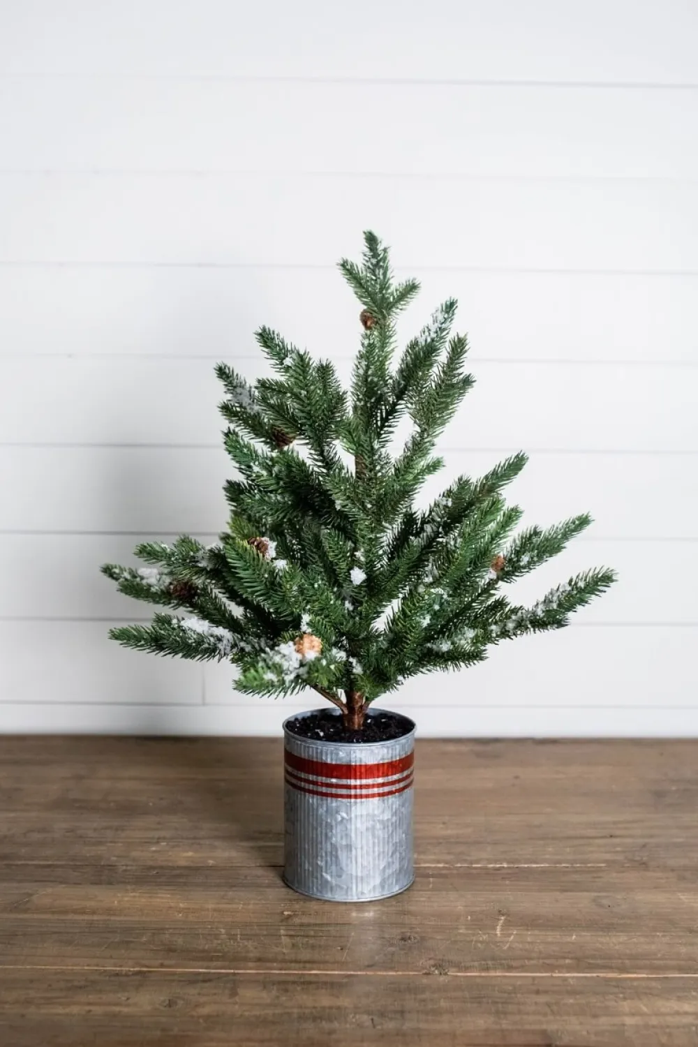 Decorator's Warehouse 24” Farmhouse Potted Snowy Pine Tree > Farmhouse|Tabletop & Accent Trees