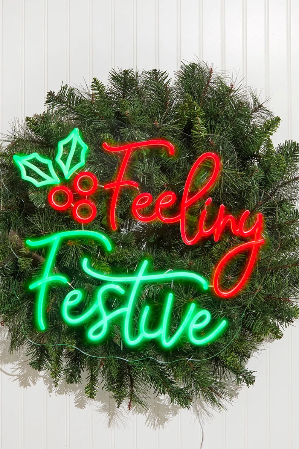 Decorator's Warehouse 23.1" Feeling Festive Lit Neon Sign > Indoor Lighting|Christmas Decor