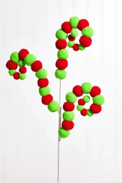 Decorator's Warehouse 28" Felt Ball Spiral Curly Spray > Storyville|Christmas Decor