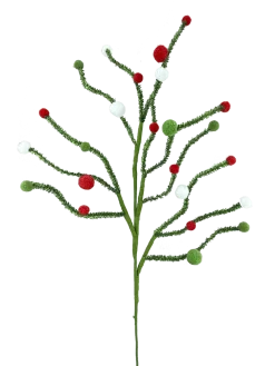 Decorator's Warehouse 31” Felt Ball Twig Spray > Storyville|Christmas Sprays