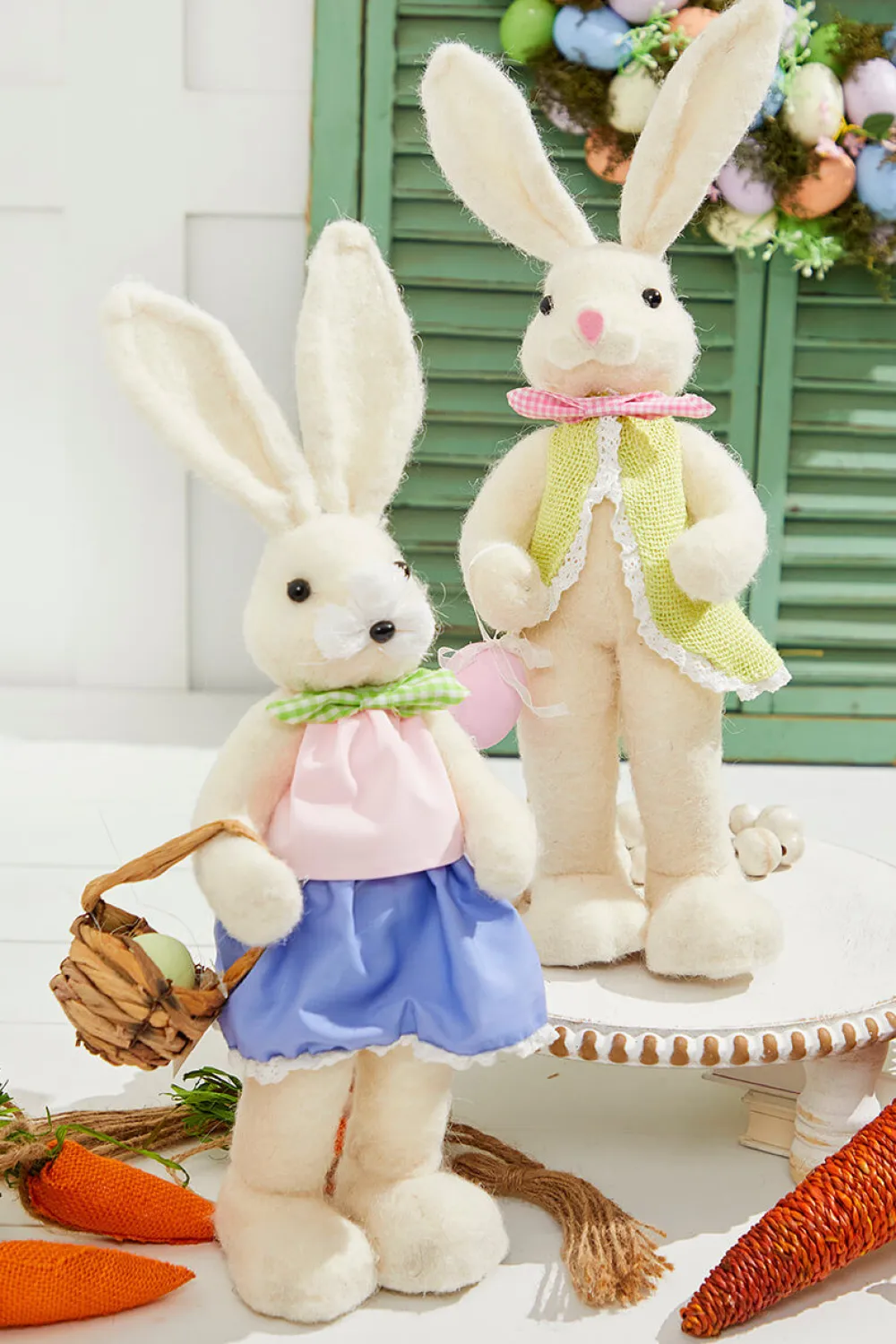 Decorator's Warehouse 17" Felt Bunny with Egg > Easter Table Decor|Easter Decor