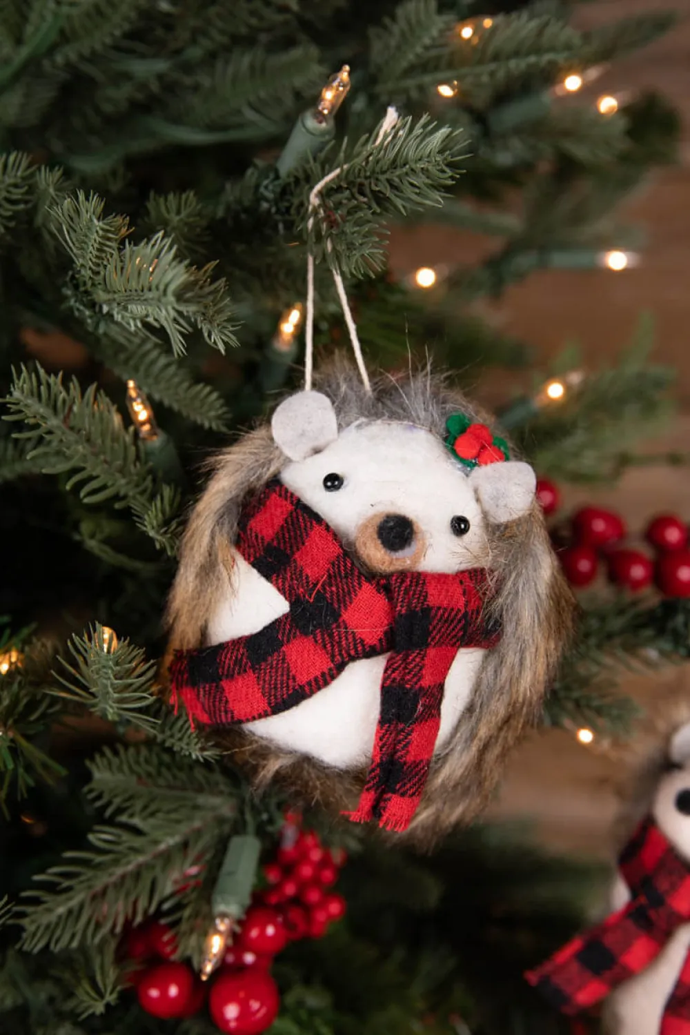 Decorator's Warehouse 4” Felt Hedgehog Ornament > Christmas Ornaments|Farmhouse
