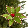 Decorator's Warehouse 24" Felt Poinsettia with Peppermint Edge > Storyville|Christmas Flowers