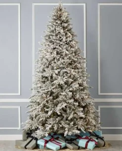 Decorator's Warehouse 7.5' Flocked Dandan Pine Tree with 2200 Warm White LED Lights > Christmas Decor|Flocked Or White