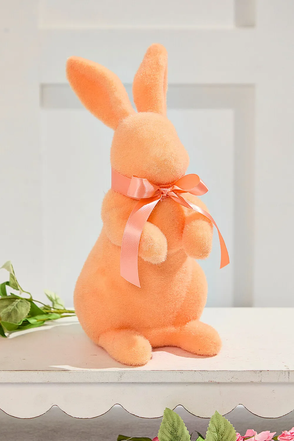 Decorator's Warehouse 11" Flocked Easter Bunny > Easter Table Decor|Easter Decor