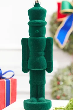 Decorator's Warehouse 13" Flocked Green Nutcracker Ornament > Nutcracker|Christmas Decor