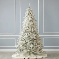 Decorator's Warehouse 6.5' Flocked Winter Fir Tree with 250 Warm White LED Lights > Christmas Decor|Flocked Or White