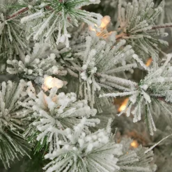 Decorator's Warehouse 6.5' Flocked Winter Fir Tree with 250 Warm White LED Lights > Christmas Decor|Flocked Or White