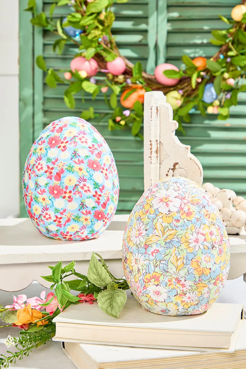 Decorator's Warehouse 8" Floral Fabric Egg > Easter Table Decor|Easter Decor