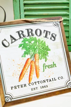 Decorator's Warehouse 10" Fresh Carrot Peter Rabbit Sign > Easter Table Decor|Easter Decor