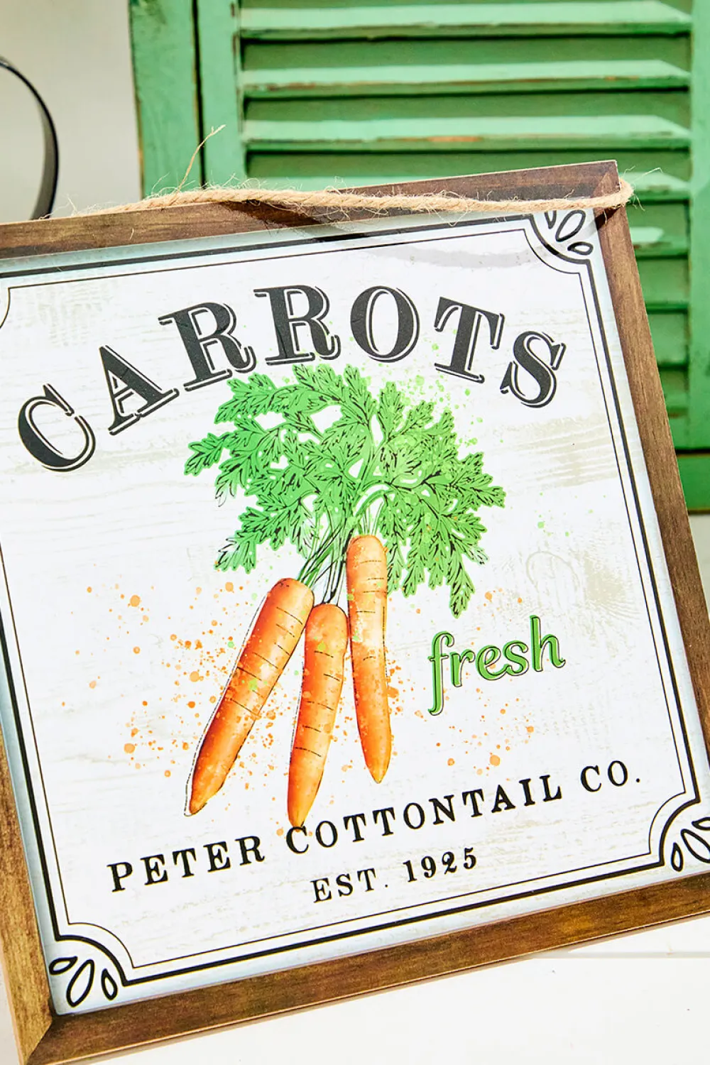 Decorator's Warehouse 10" Fresh Carrot Peter Rabbit Sign > Easter Table Decor|Easter Decor