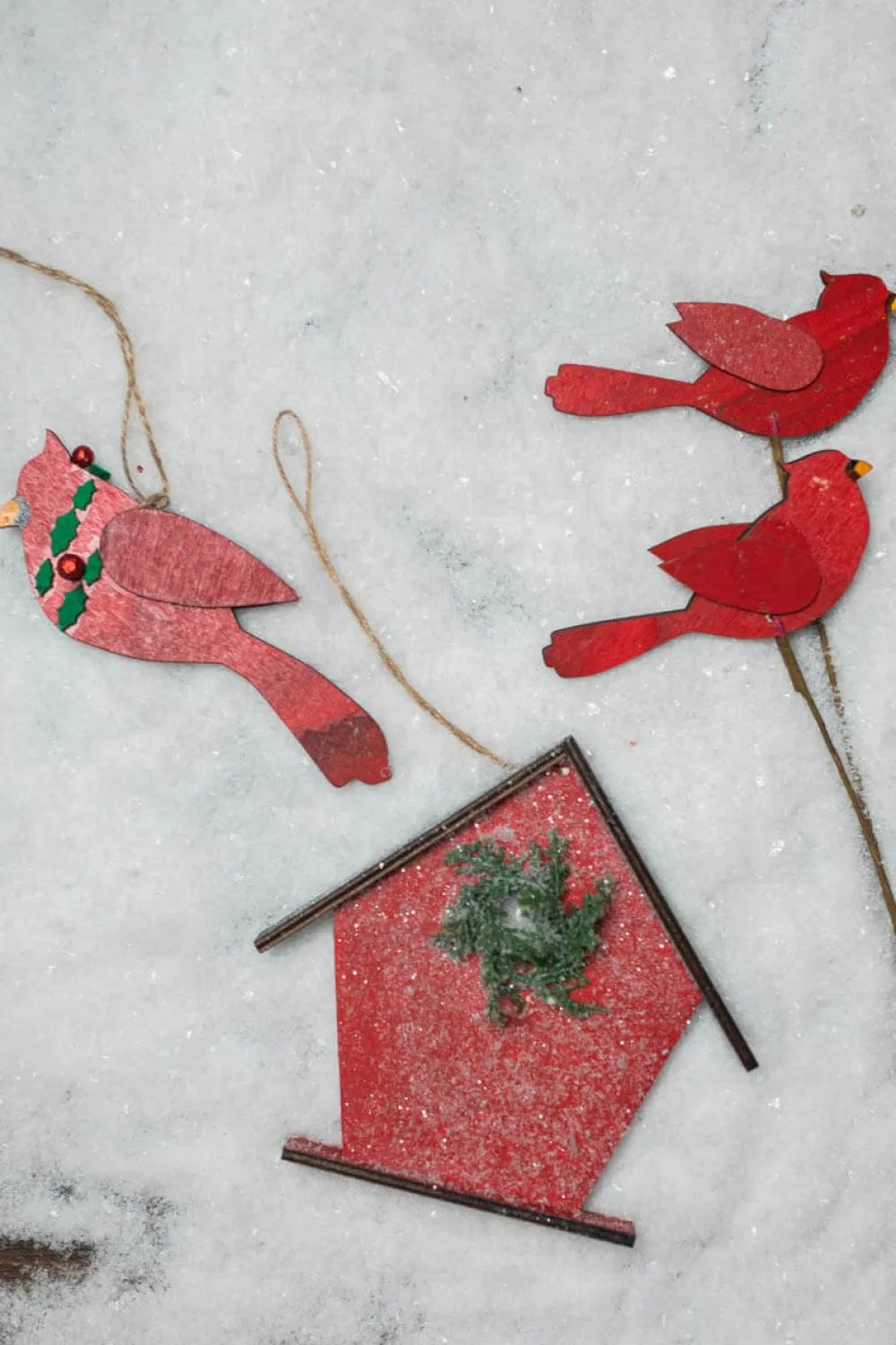 Decorator's Warehouse 6.75” Frosted Birdhouse Ornament > Christmas Ornaments|Cardinal