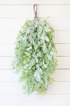 Decorator's Warehouse 36" Frosted Fern Swag > Natural Greenery|Christmas Teardrops