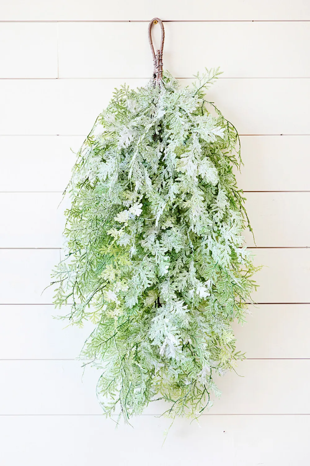 Decorator's Warehouse 36" Frosted Fern Swag > Natural Greenery|Christmas Teardrops