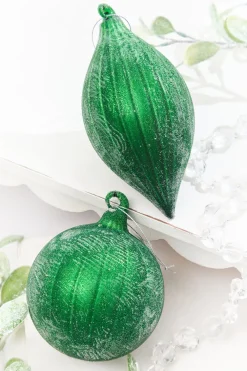 Decorator's Warehouse 4" - 6.5" Frosted Green Glass Ornament > Christmas Decor|Merry & Bright