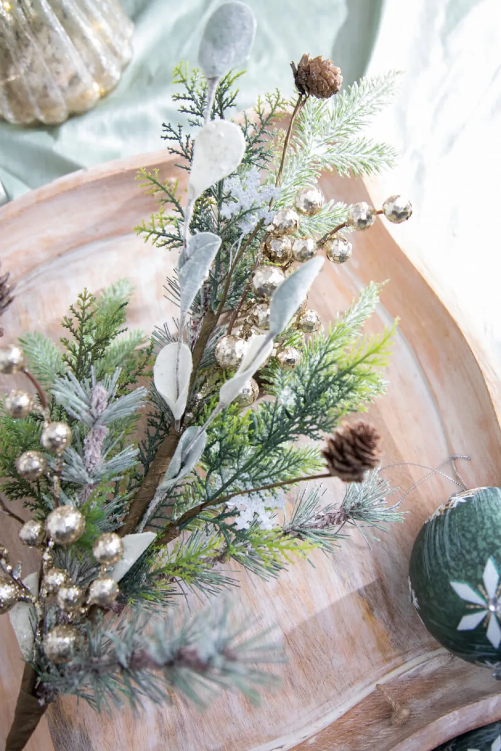 Decorator's Warehouse 28” Frosted Mixed Pine Glitter Berry Spray > Christmas Decor|Christmas Sprays