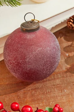 Decorator's Warehouse 4" Frosted Ruby Glass Ornament > Christmas Decor|Christmas Ornaments