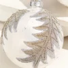 Decorator's Warehouse 4” Frosted Silver with Tree Glass Ornament > White Christmas|Christmas Decor